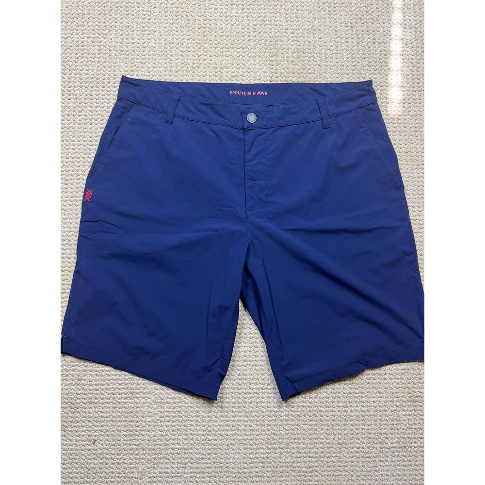 Rhone Commuter Shorts Navy Blue Mens Size 36 Performance Stretch Flat Front